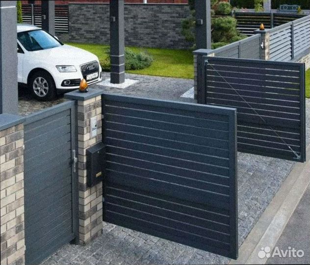 Ворота с калиткой распашные