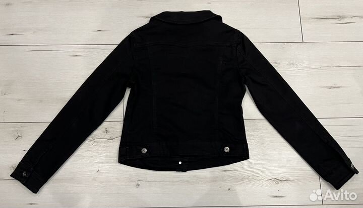 Джинсовая куртка женская черная размер L