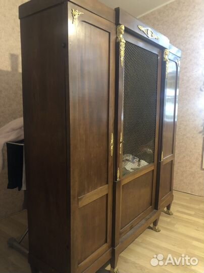 Антикварный старинный книжный шкаф стиль ампир