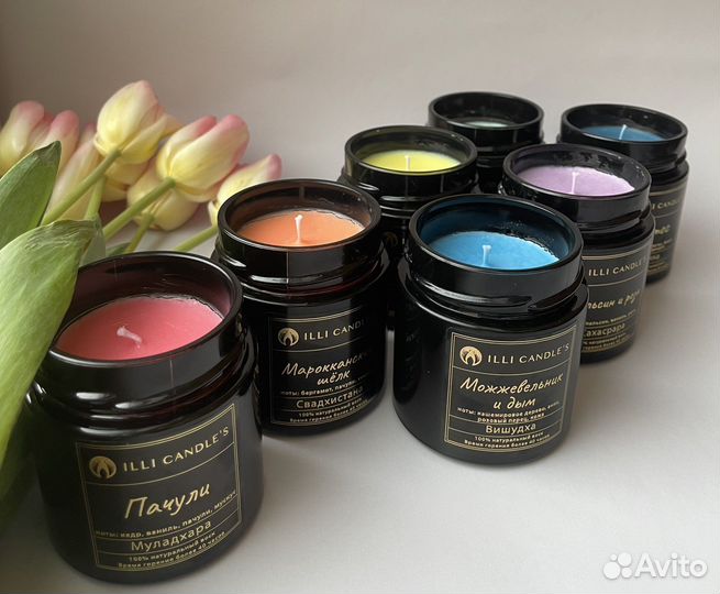 Свеча ручной работы ароматическая чакровая