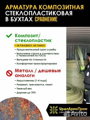 Стеклопластиковая арматура 10мм 50 метров