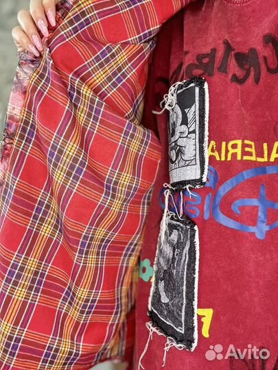 Рубашка в клетку оверсайз женская