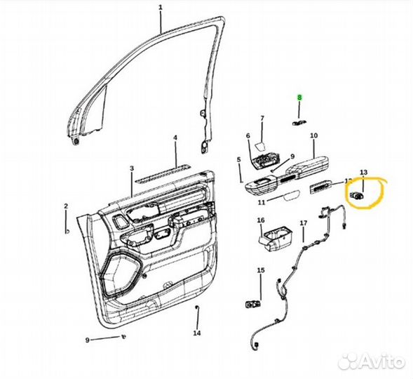 Б/У Подсветка двери В хорошем состоянии
