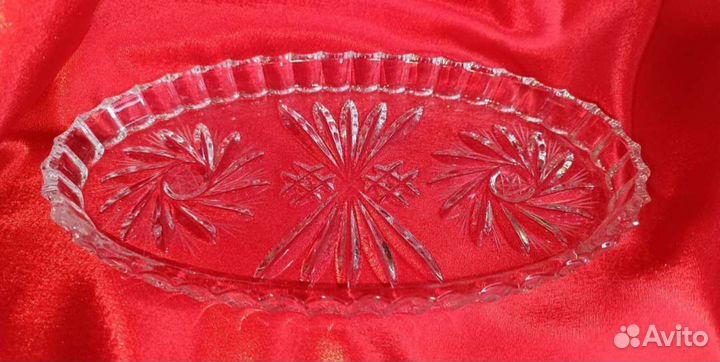Блюдо-менажница хрусталь СССР 80-90г