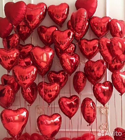 Гелевые шары, воздушные цифры и 101 роза