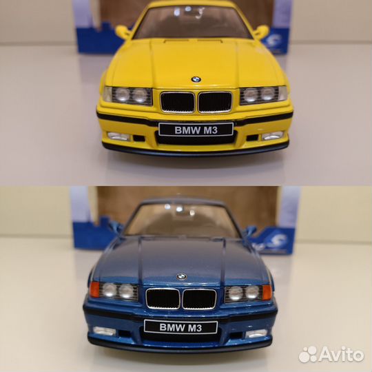 BMW M3 (E36) Coupe 1:18 Синий / Желтый