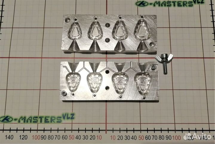 Форма для литья грузил Гриппа 30 40 50 60г