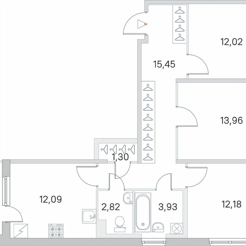 3-к. квартира, 76 м², 1/5 эт.