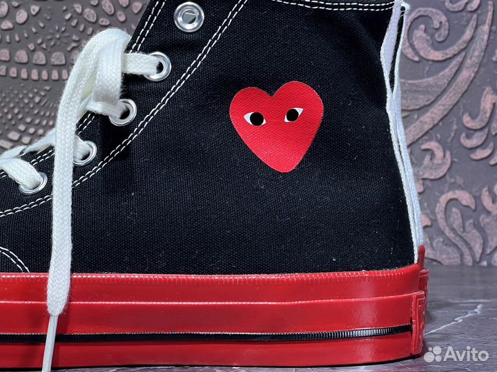 Кеды Converse x CDG Chuck Taylor Hi Red Sole