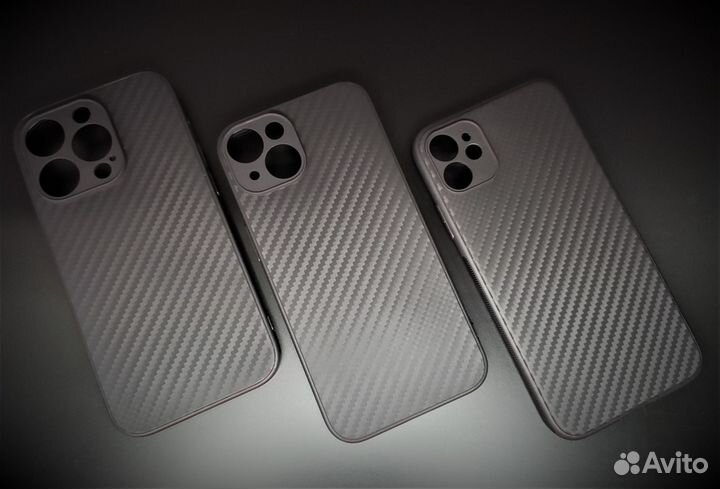 Чехол бампер под карбон iPhone samsung xiaomi и др
