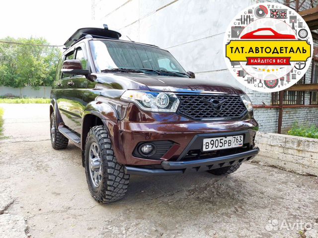 Защита бампера УАЗ Патриот RS «Труба двойная» d63