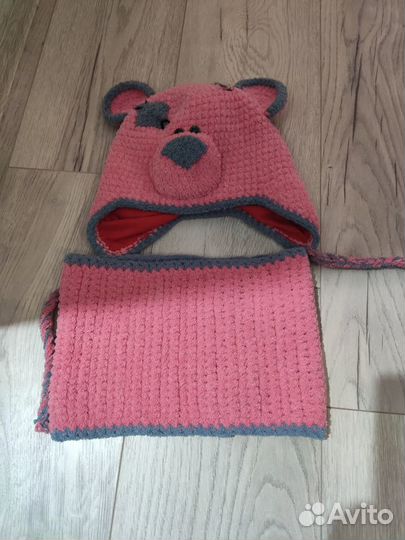 Шапка и снуд для девочки ручной работы 2-4 года