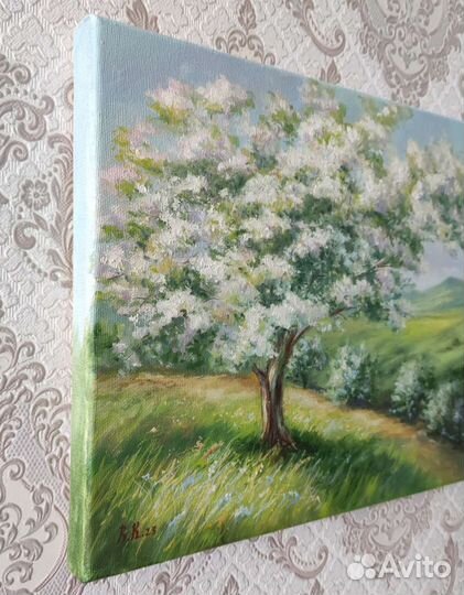 Картина Весенний пейзаж Цветущая яблоня Весна