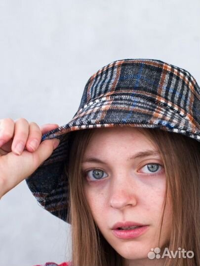 Панама демисезонная в клетку 56-58