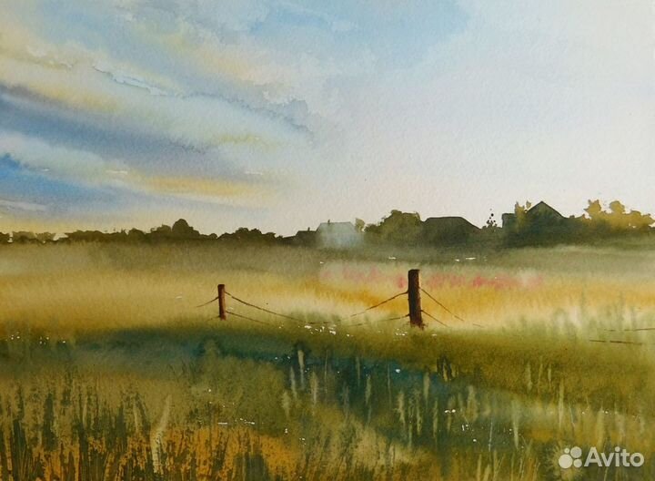 Картины летние пейзажи акварелью