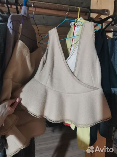 Женский костюм двойка с юбкой и топом тёплый 44,46