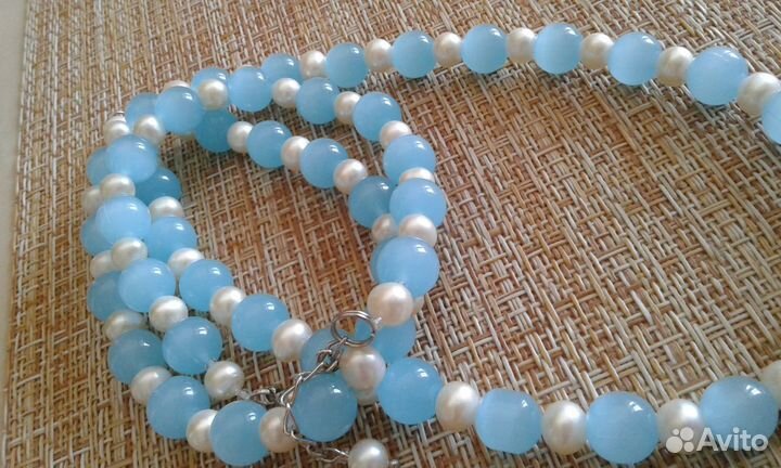 Великолепный комплект жемчуг и кошачий глаз