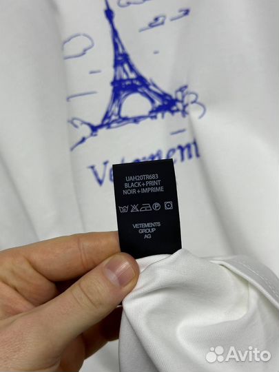 Футболка vetements paris белая