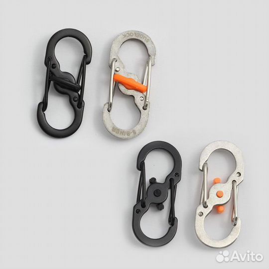 Карабин S-Тип 3см с блокировкой (микс) (Белый)