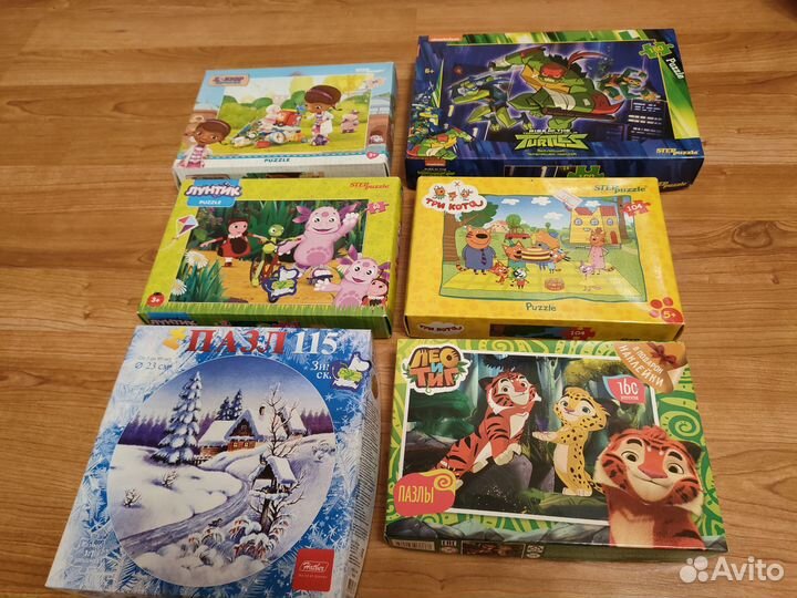 Пазлы для детей 3-6 лет за шесть шт