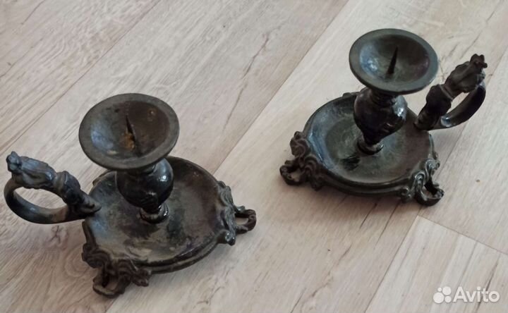 Старинные подсвечники 2шт