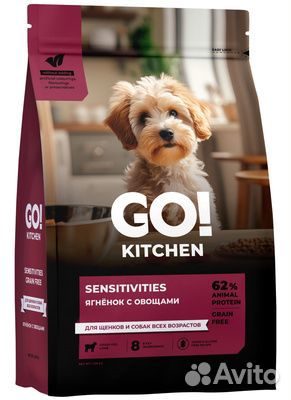 Сухой корм для щенков и собак GO kitchen ягненок 1