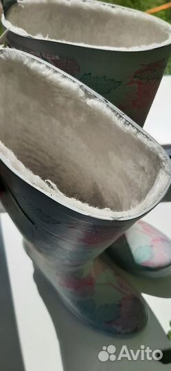 Женские теплые резиновые сапоги