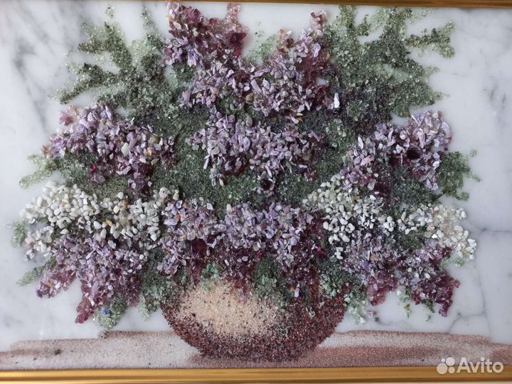 Панно каменная крошка на мраморе