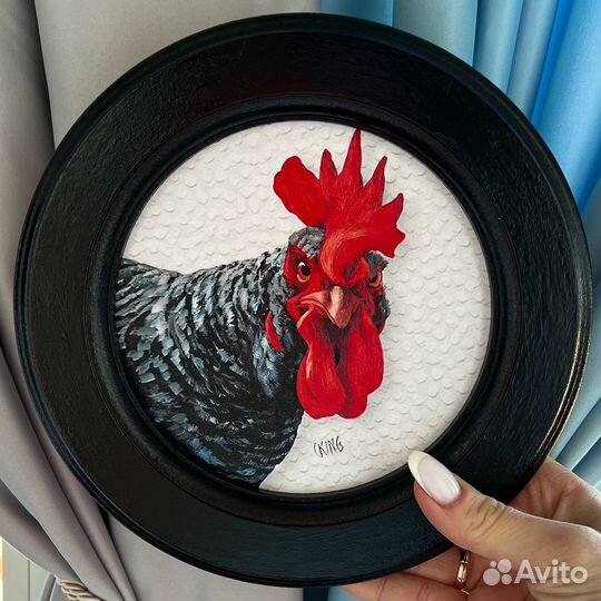 Картина Петух круглая
