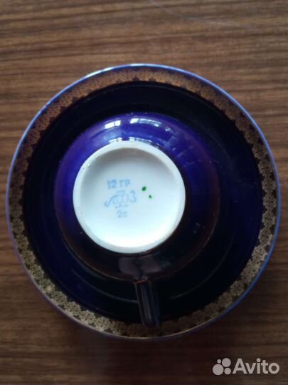 Сервиз чайный лфз кобальт ромб СССР