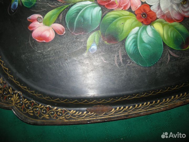 Поднос Жостово круглый автор Топтыгина самовывоз