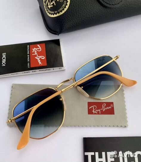 Очки ray ban hexagonal голубые