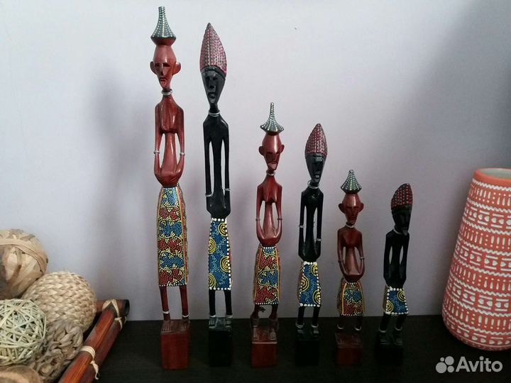 Африканские статуэтки из дерева 6 шт