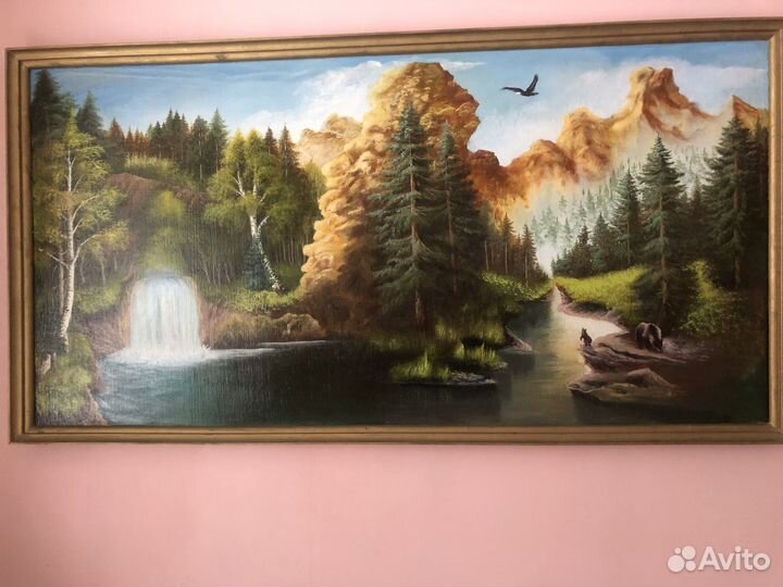 Картина маслом на холсте, большая, 1,75*0,92