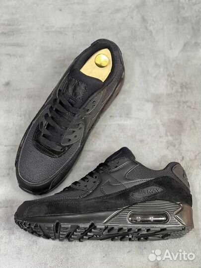 Кроссовки nike air max 90 черные люкс