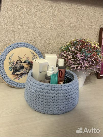 Корзина из трикотажной пряжи