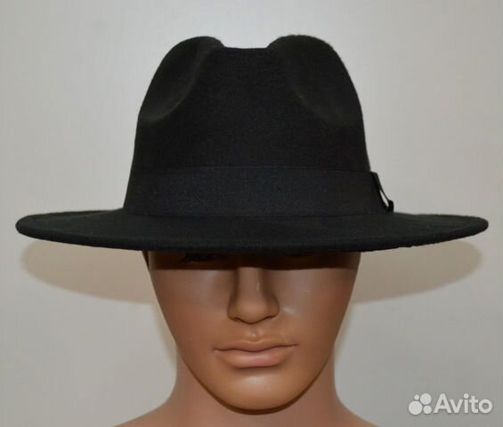 Шляпа черная с большими полями, искуственный фетр объявление продам