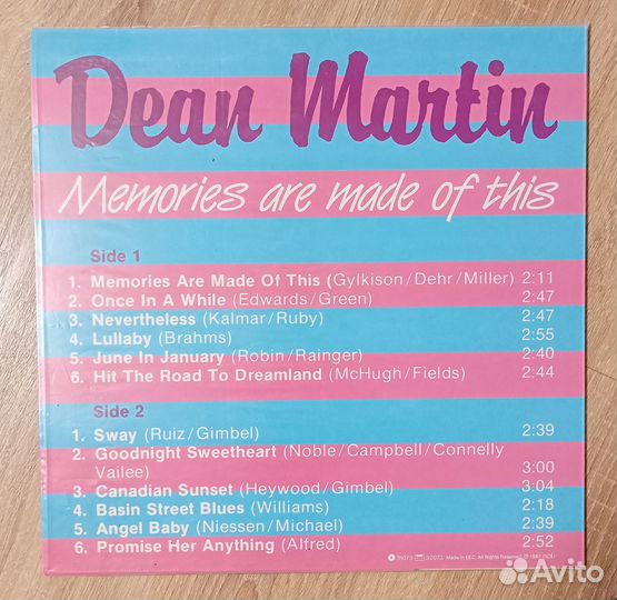 Фирменный винил Dean Martin