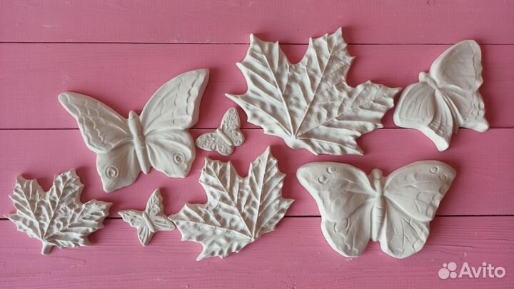 Гипс декор панно птицы бабочки листья дракон