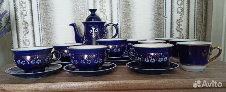Кофейный сервиз кобальт СССР