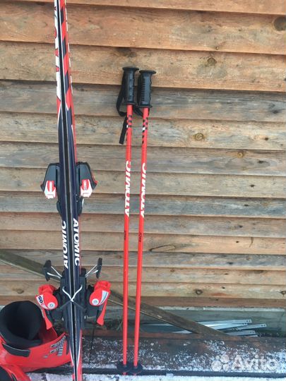 Боитнки для горных лыж+ лыжи + палки