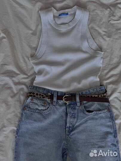 Ремень женский кожаный коричневый