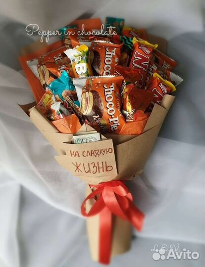 Сладкие букеты из конфет