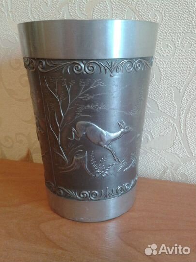 Бокал 10 см.Олово.Германия 70-х годов.Клеймо