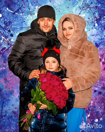 Цифровой портрет, печать на холсте по фото картина