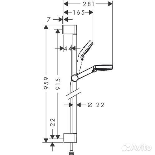 Душевой гарнитур Hansgrohe Crometta Vario 90см 265