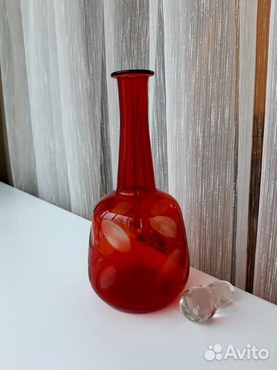 Графинчик рубиновый винтажный