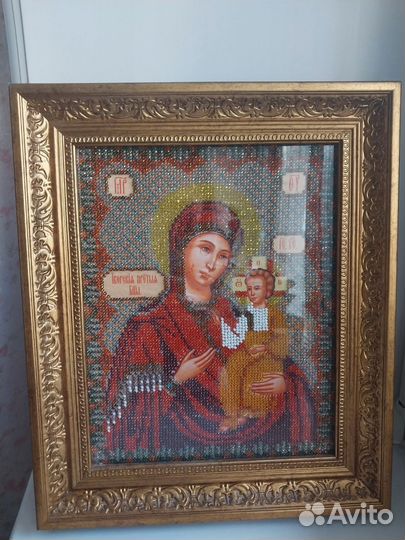 Иконы вышитые бисером Пресвятой Богородицы