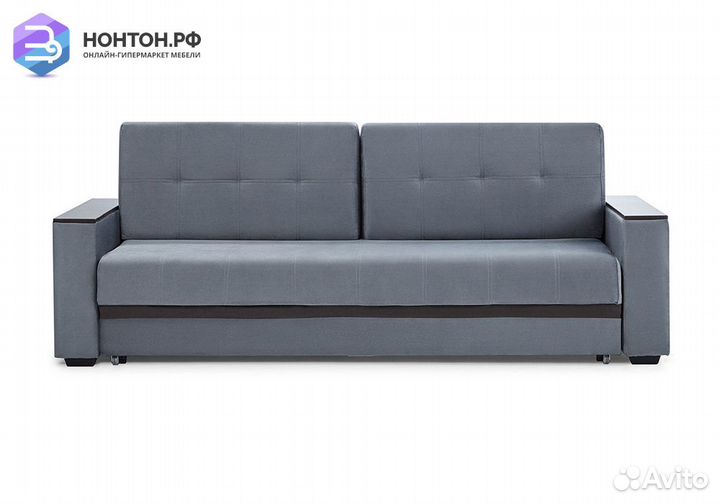 Диван еврокнижка Мадрид Lux серый / коричневый