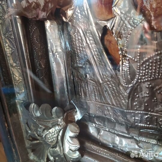 Старинные иконы сВарвара,сц.Казанская в киоте 19 в